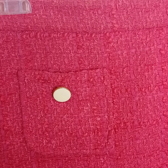 Maison d' Amelie Paris Textured Boucle Mini Skirt Women's Sz 12 Hot Pink Fuscia - Picture 3 of 8